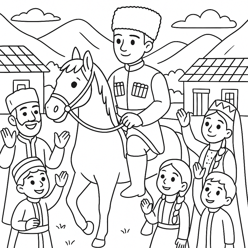 Раскраска по сказке "Сто лошадей или сто друзей"