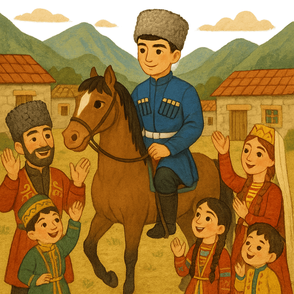 Второй джигит среди друзей в ауле