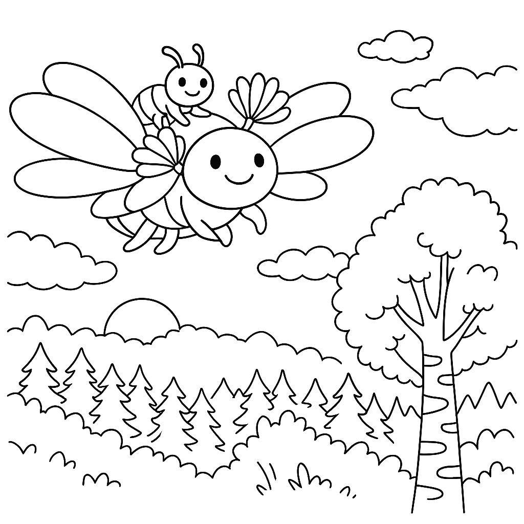 Раскраска по сказке "Как муравьишка домой спешил"