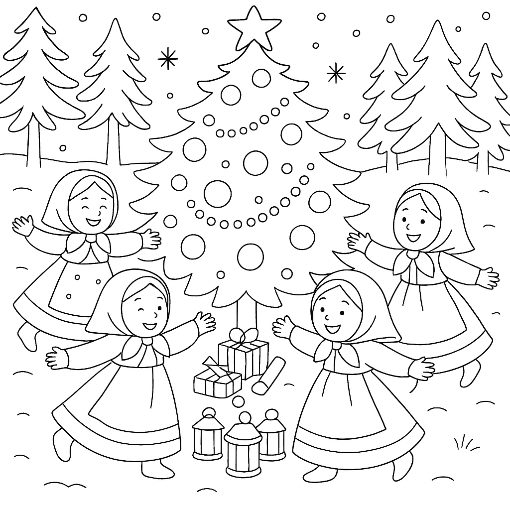 Раскраска по сказке "Елка"