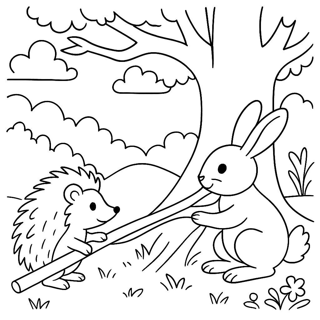 Раскраска по сказке "Раз, два — дружно!"