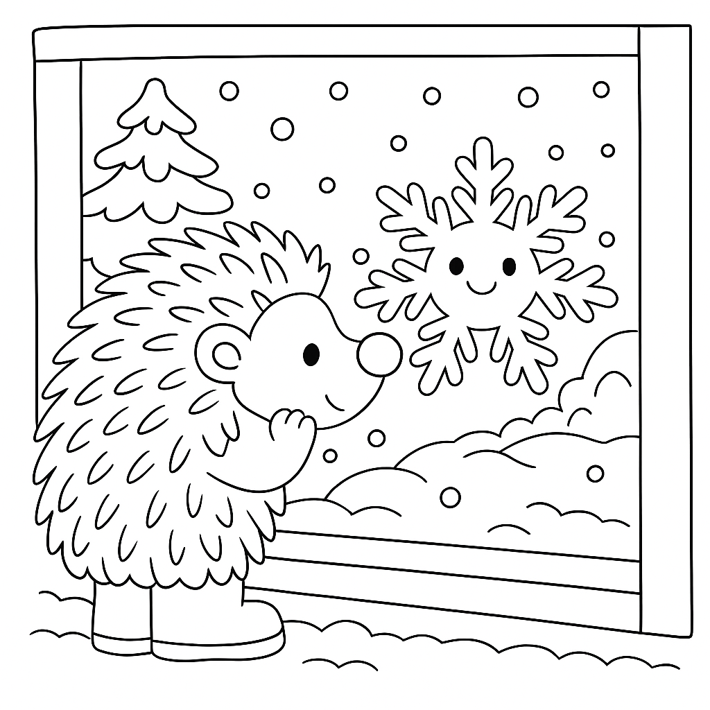 Раскраска по сказке "Поросенок в колючей шубке"