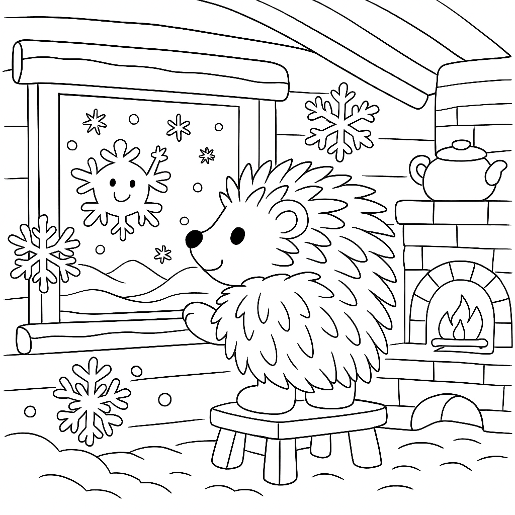 Раскраска по сказке "Поросенок в колючей шубке"