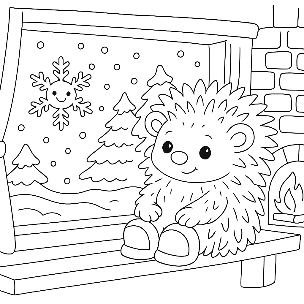 Раскраски: Поросенок в колючей шубке