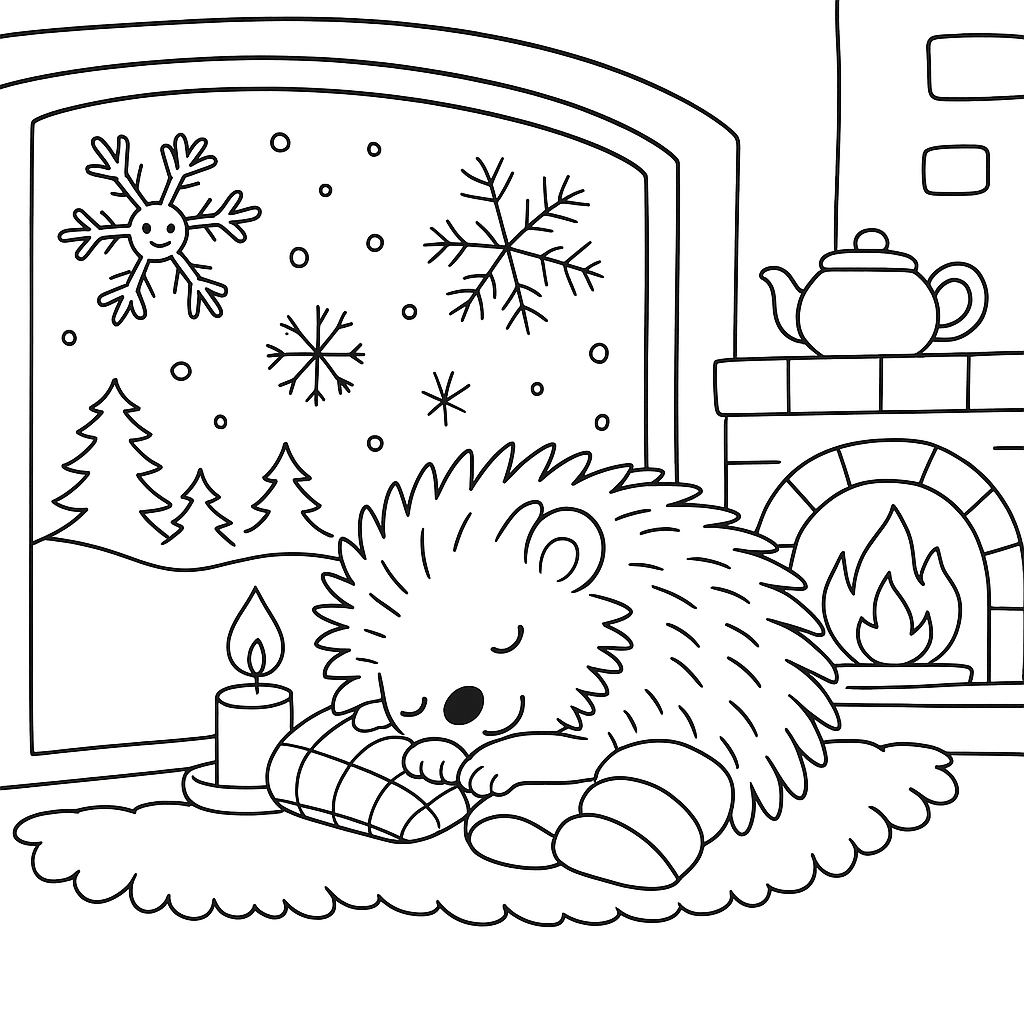 Раскраска по сказке "Поросенок в колючей шубке"