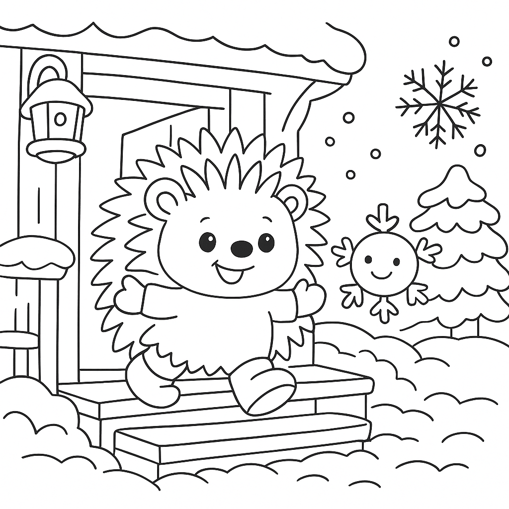 Раскраска по сказке "Поросенок в колючей шубке"