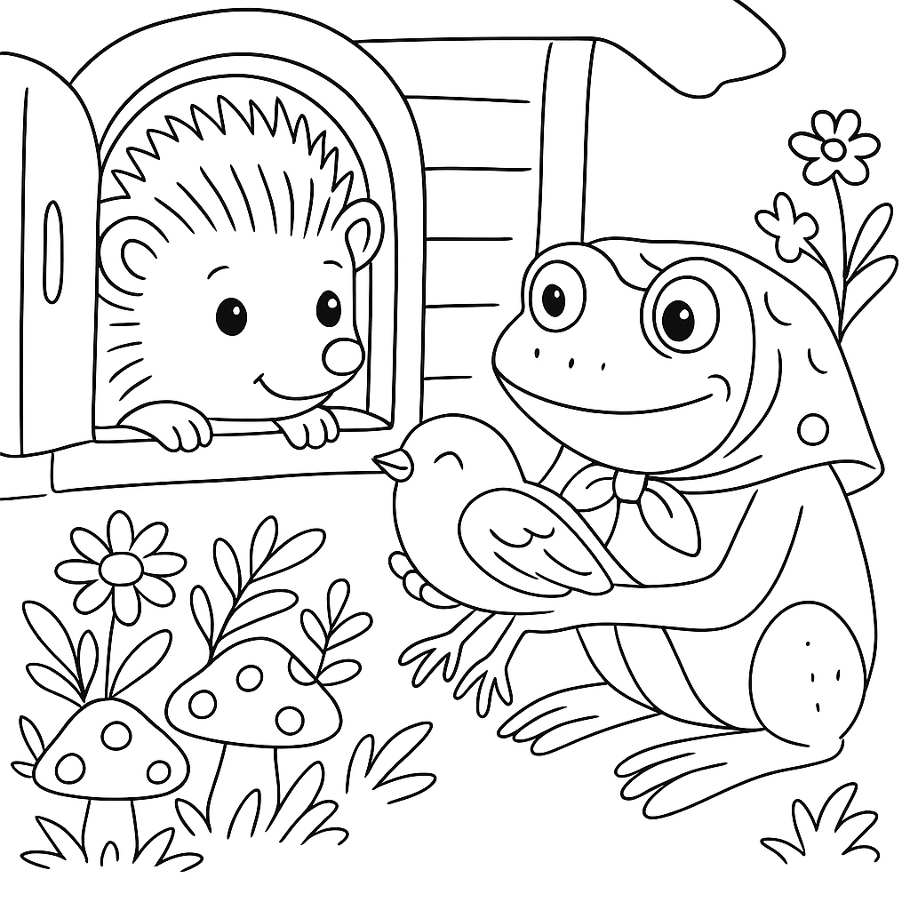 Раскраска по сказке "Айболит и воробей"