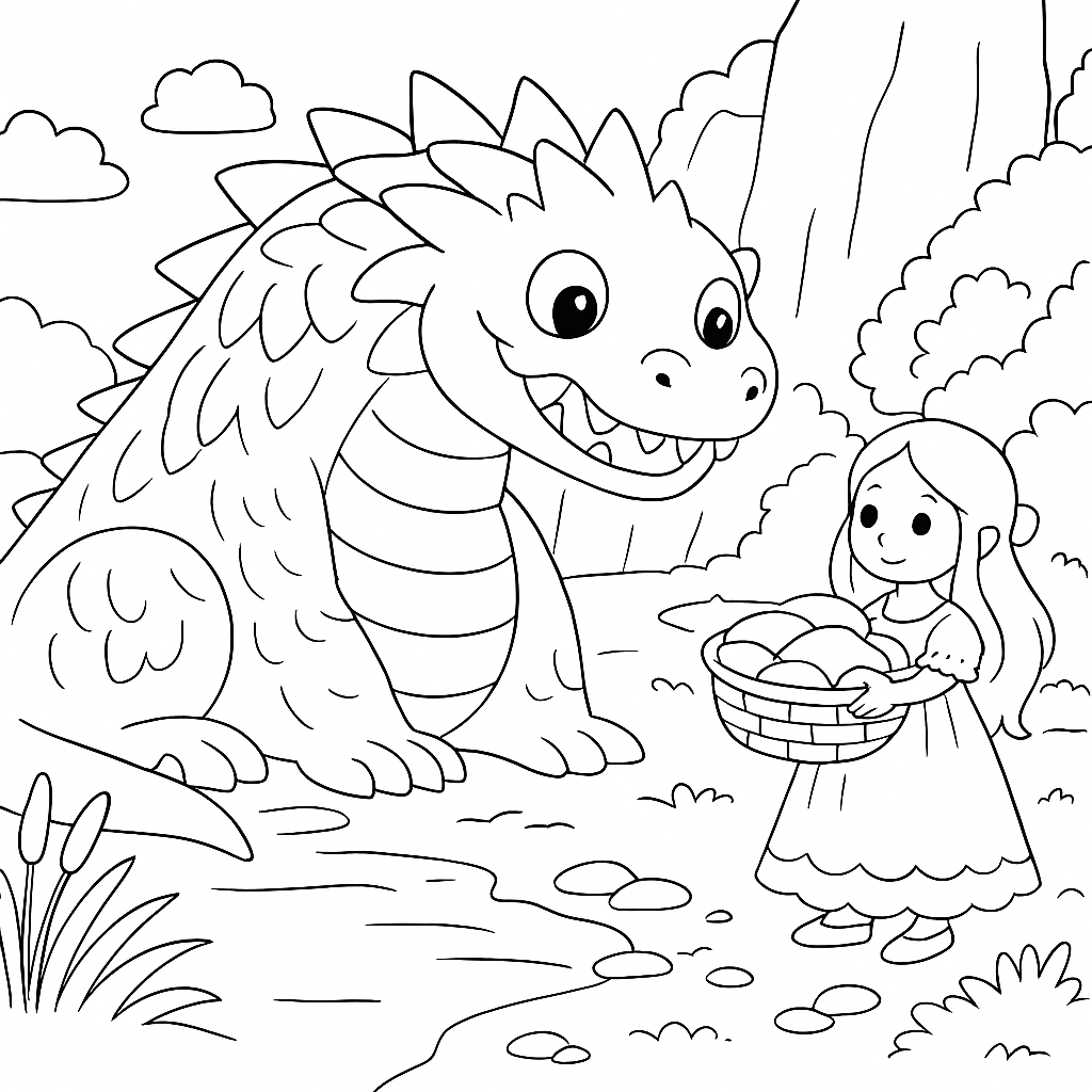 Раскраска по сказке "Дракон из тараскона"