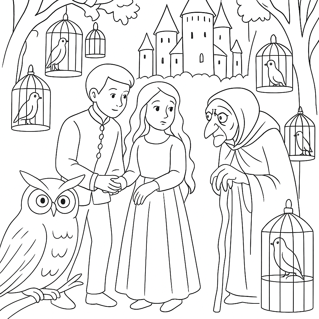 Раскраски: Йоринда и йорингель