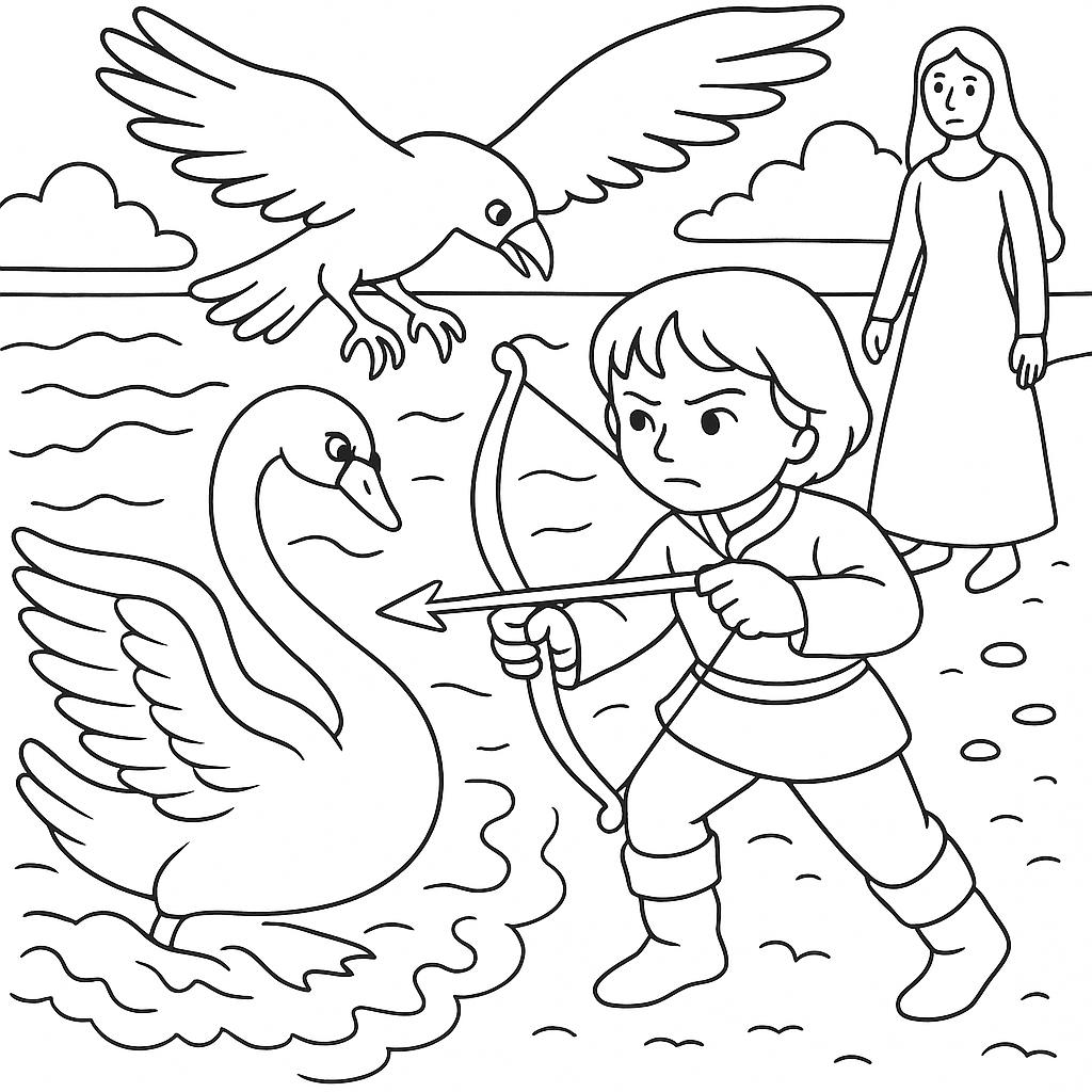 Раскраска по сказке "Сказка о царе Салтане"