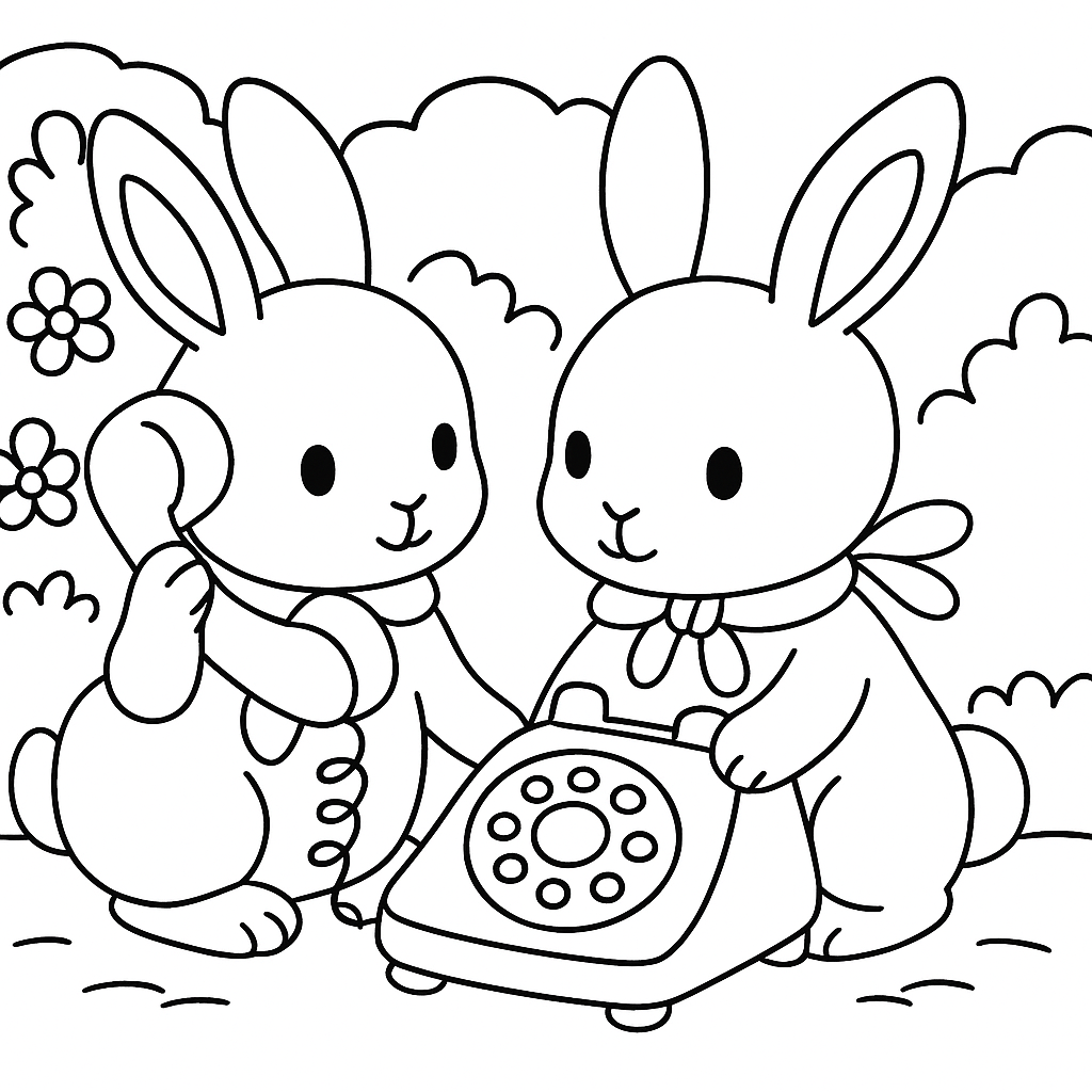 Раскраска по сказке "Телефон"