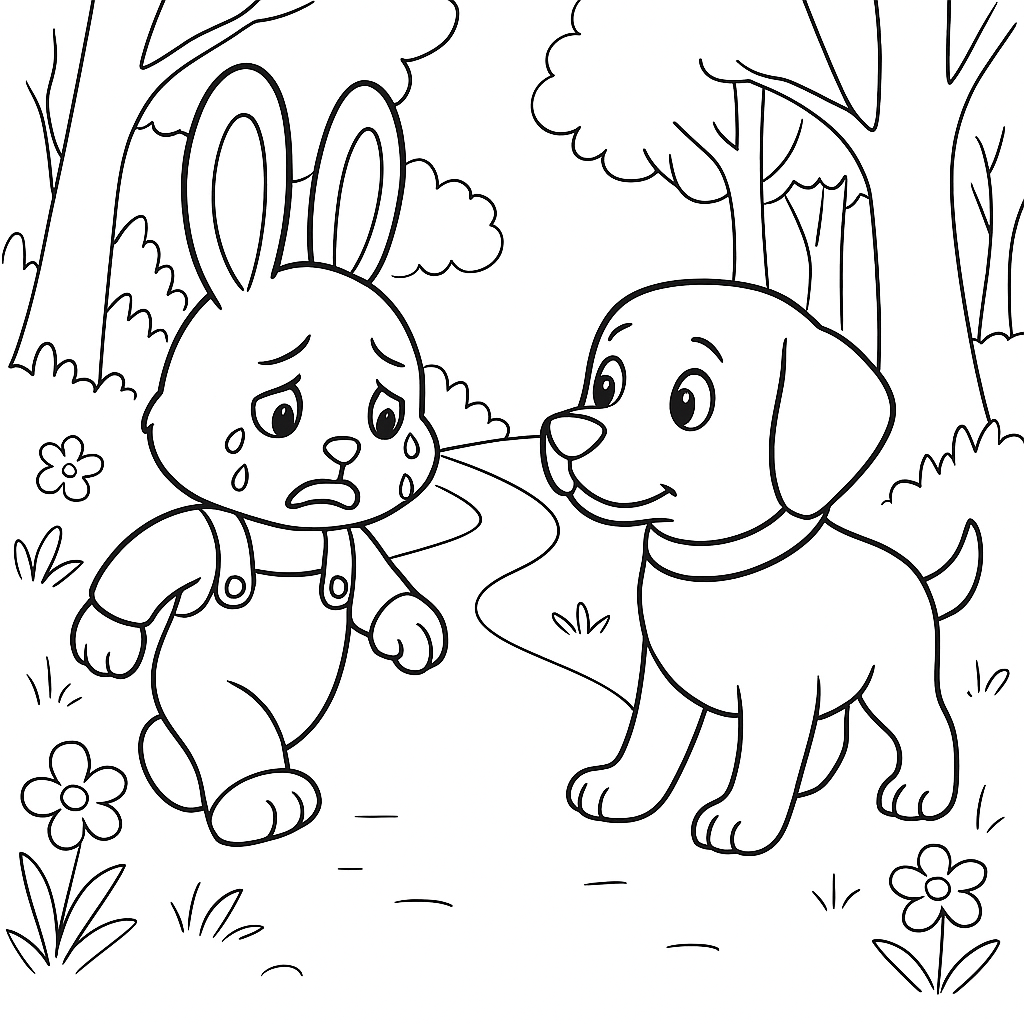 Раскраска по сказке "Лиса и заяц"