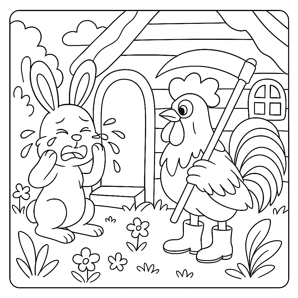 Раскраска по сказке "Коза дереза"