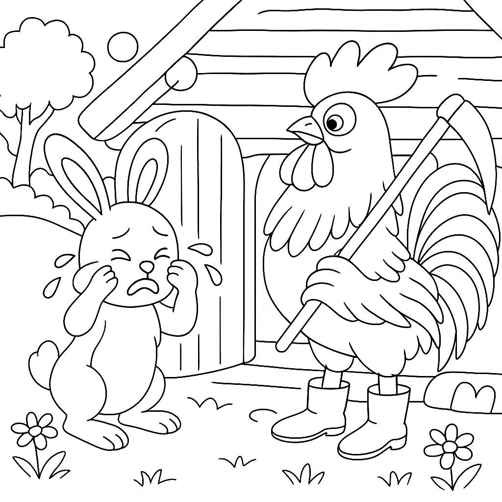 Раскраска по сказке "Коза дереза"