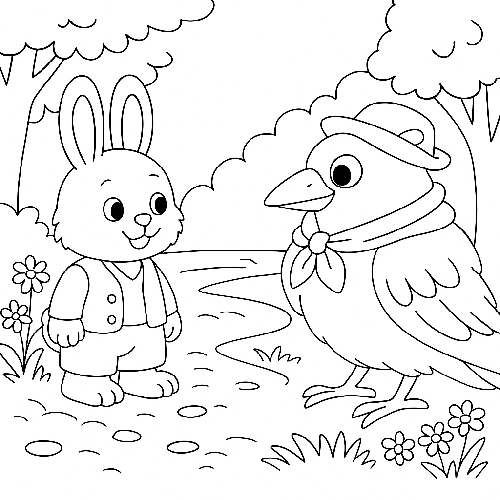 Раскраска по сказке "Заяц хвастун"