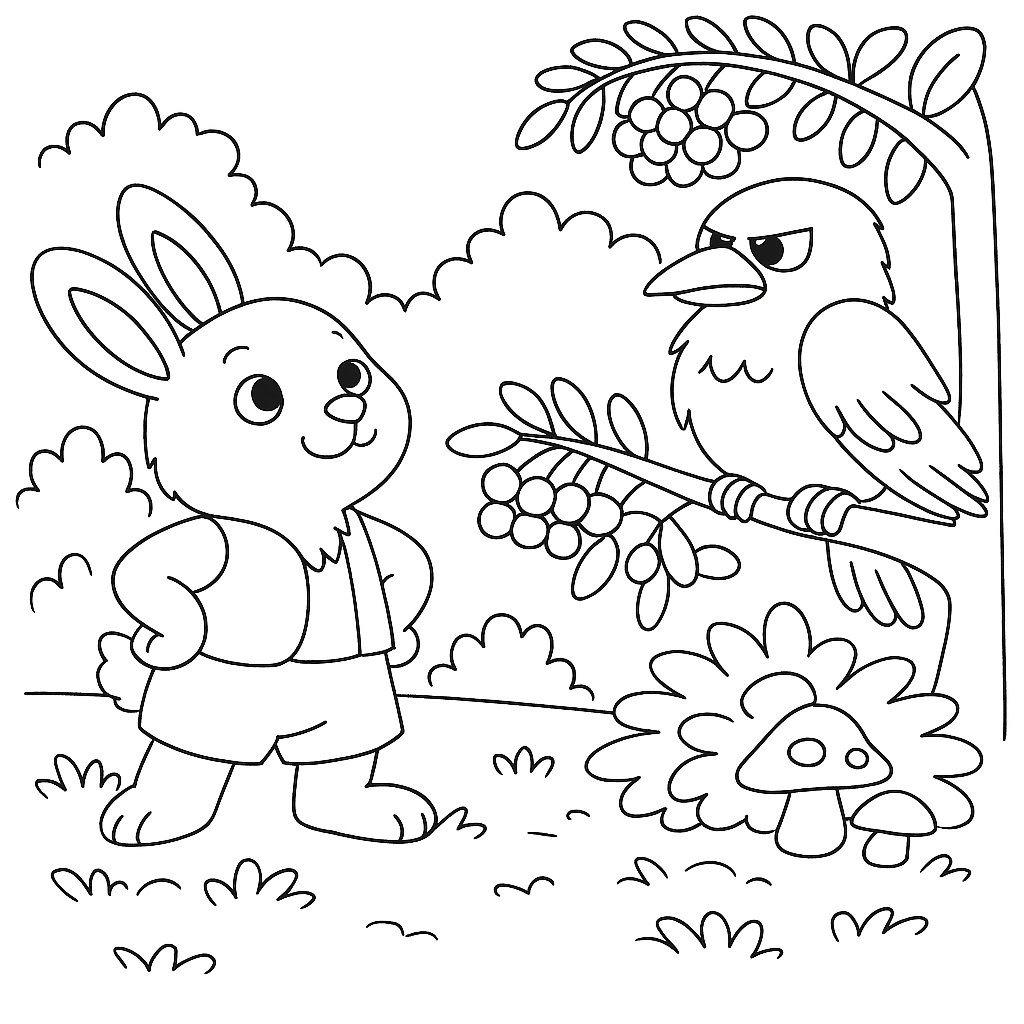 Раскраска по сказке "Заяц хвастун"
