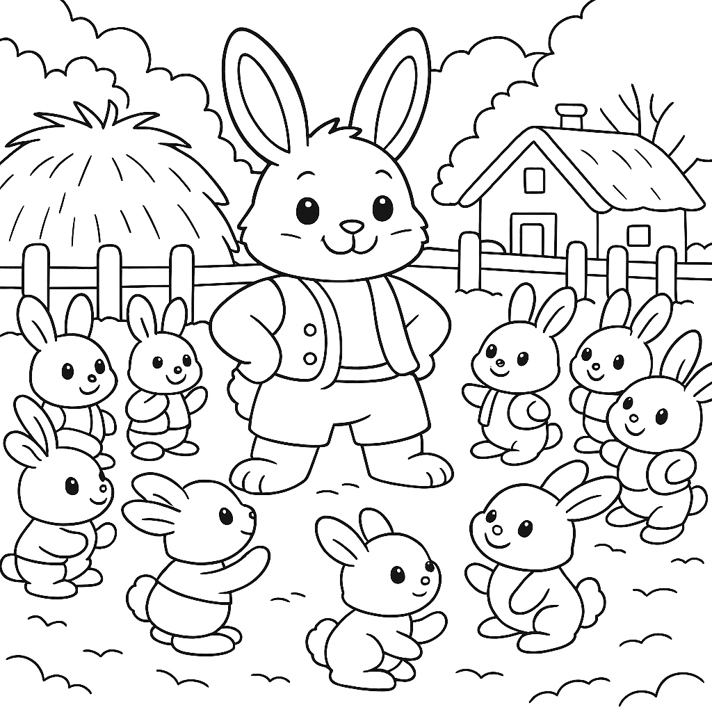 Раскраска по сказке "Заяц хвастун"