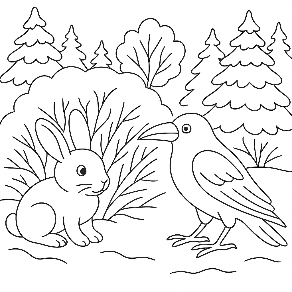 Раскраска по сказке "Заяц-хваста"