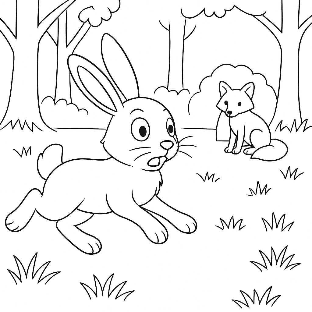 Раскраска по сказке "Хитрая лиса"