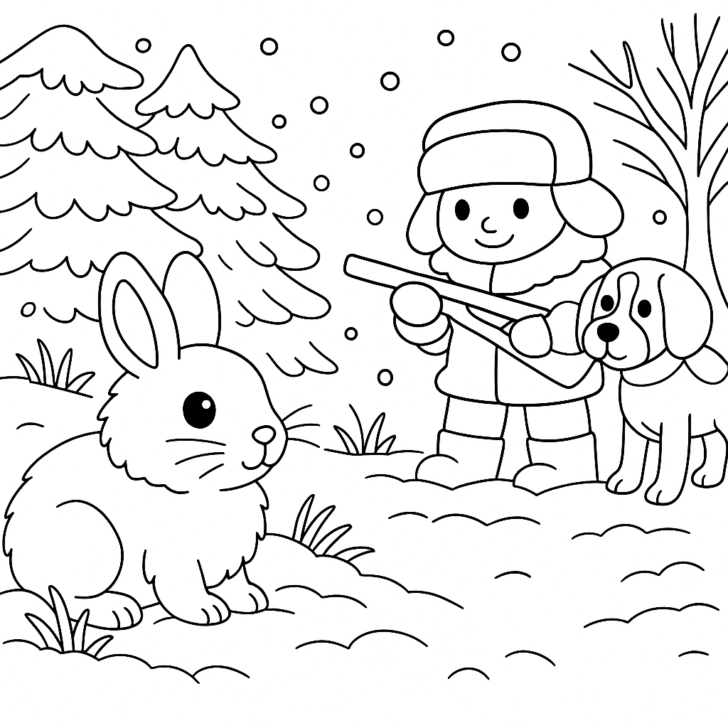 Раскраска по сказке "Рассказ зайцы"