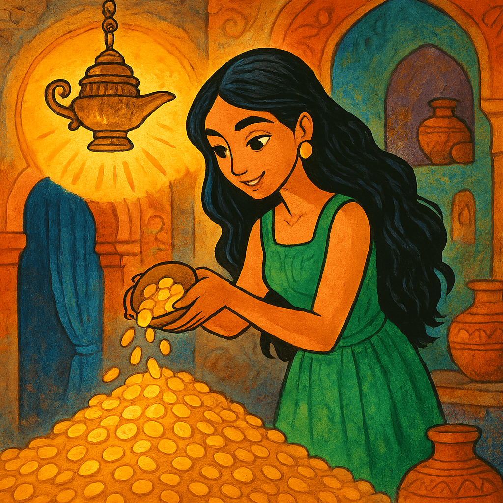 Зейнаб сортирует золото в доме Али-Бабы