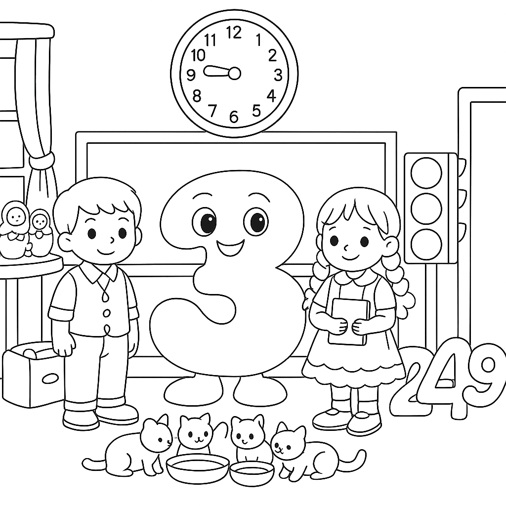 Раскраска по сказке "Веселый счет от 1 до 10"