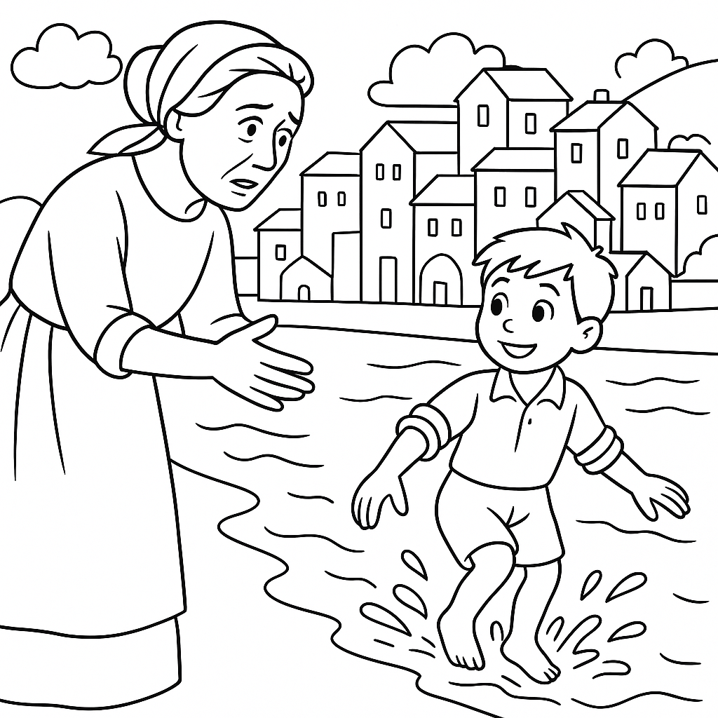 Раскраска по сказке "Кола-рыба"