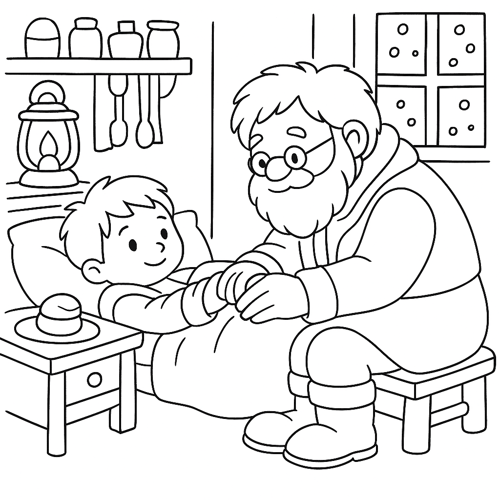 Раскраска по сказке "Вертел"