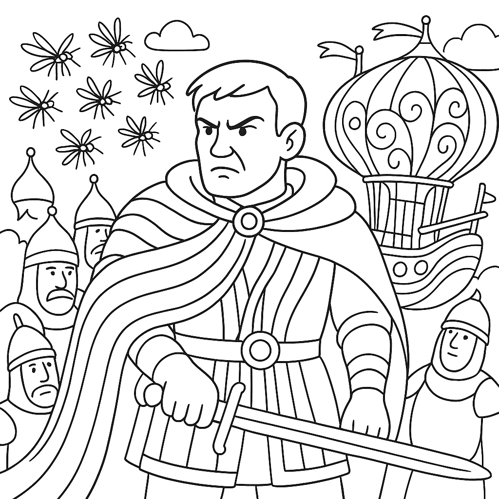 Раскраска по сказке "Злой князь"