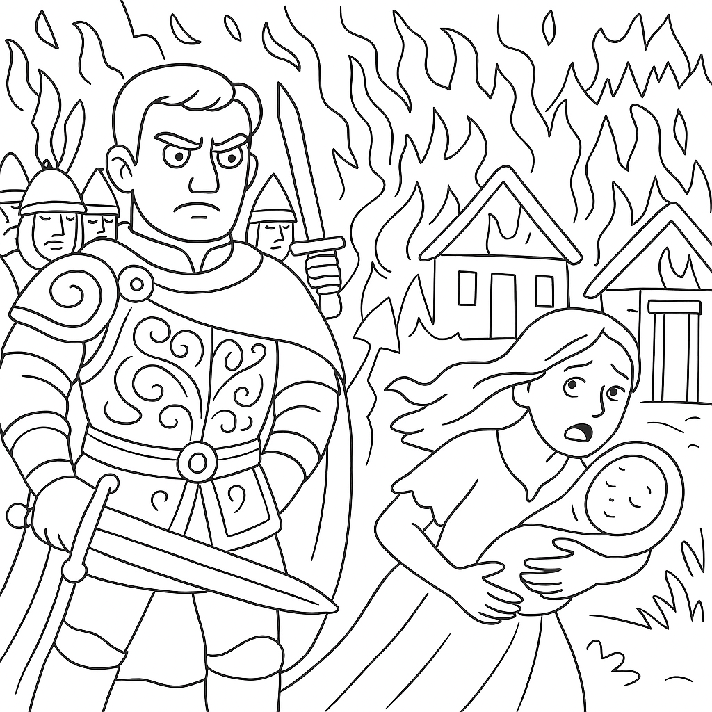 Раскраска по сказке "Злой князь"