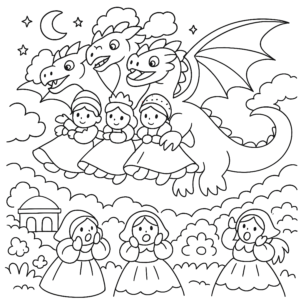 Раскраска по сказке "Фролка-сидень"