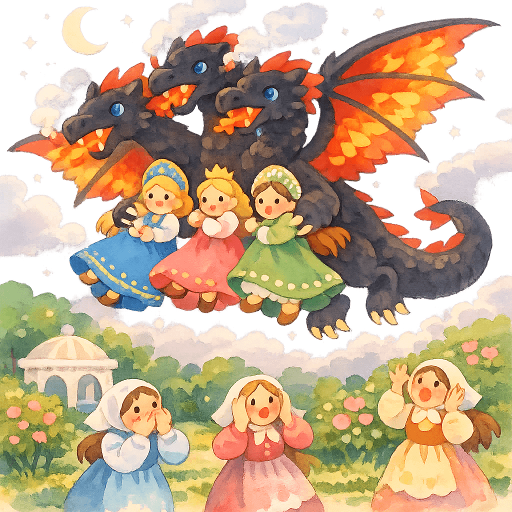 Змей черноморский уносит трех царских дочерей