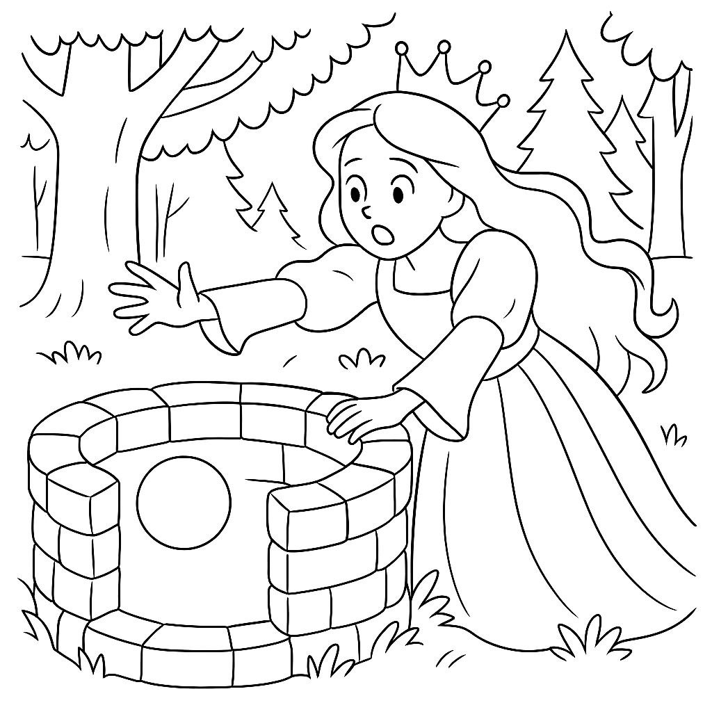 Раскраска по сказке "Принцесса и лягушонок"