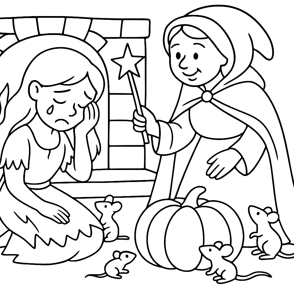 Раскраска по сказке "Золушка"