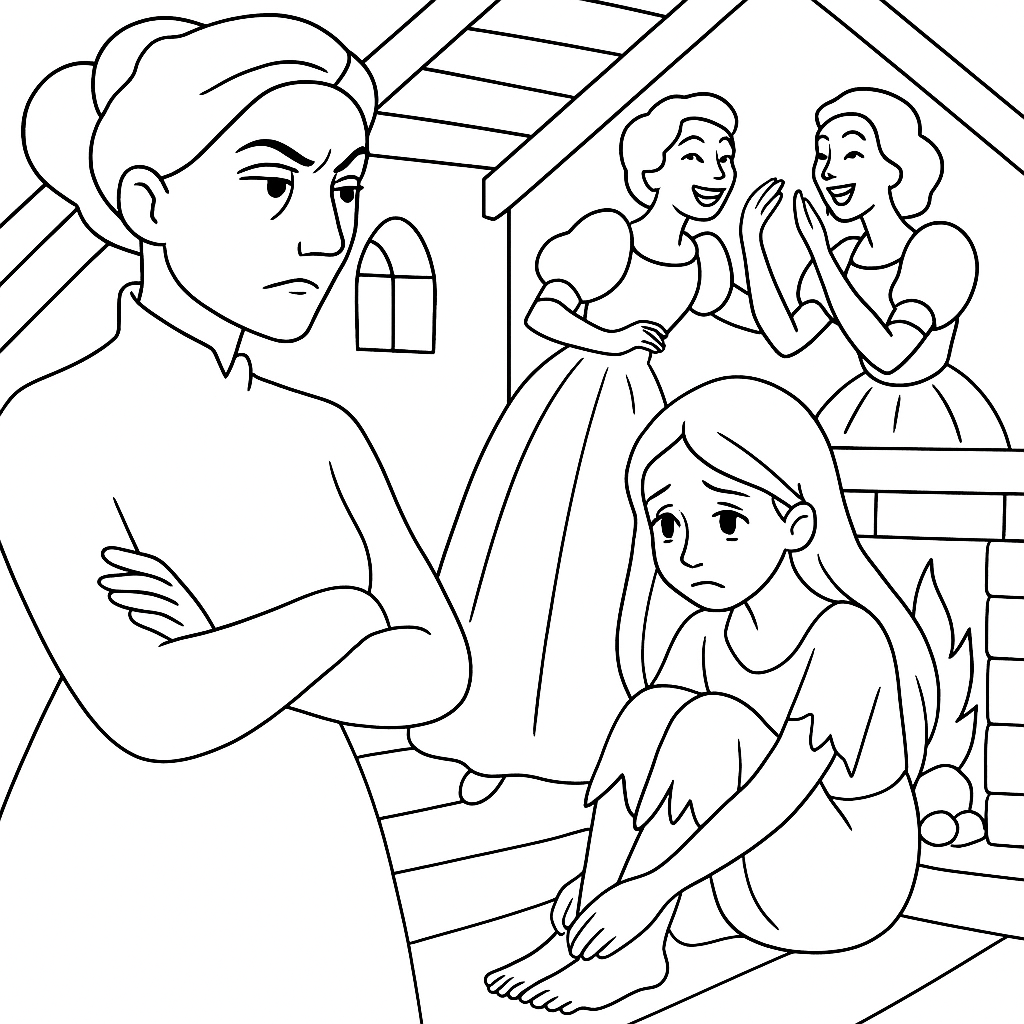 Раскраска по сказке "Золушка"