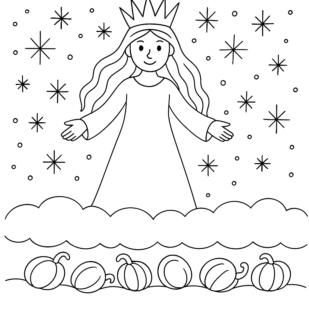 Раскраска по сказке "Чудная снежинка"